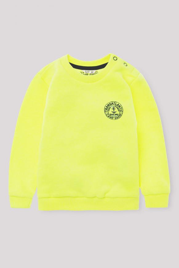 Baby Sweatshirt mit Label Prints neon lime