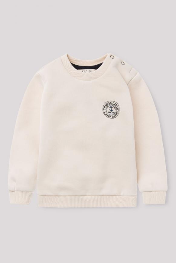 Baby Sweatshirt mit Label Prints ecru