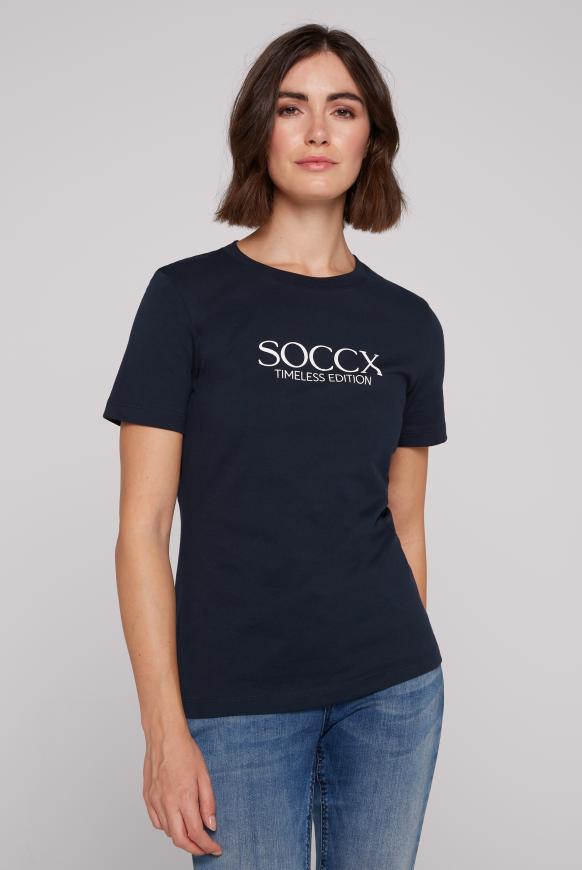 CAMP DAVID & SOCCX | T-Shirt mit Glitzer-Artwork anthra