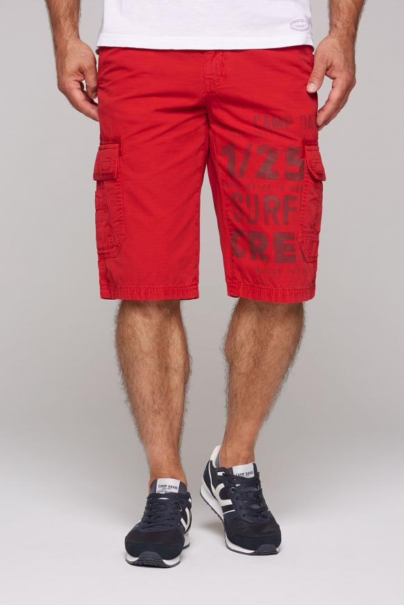 Skater Shorts mit Used Prints mission red