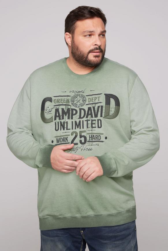 Sweatshirt mit gesticktem Logo Artwork green olive