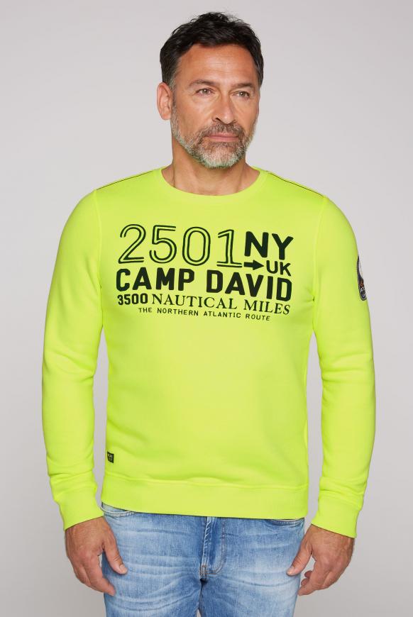 CAMP DAVID & SOCCX | Sweatshirt mit Logo Artwork neon lime