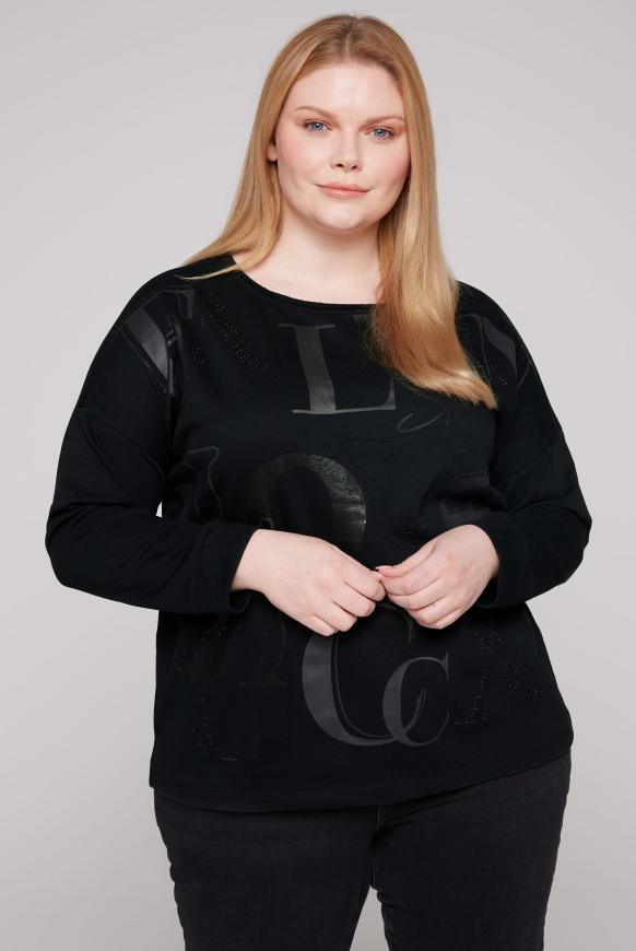 Sweatshirt mit Wording Print black