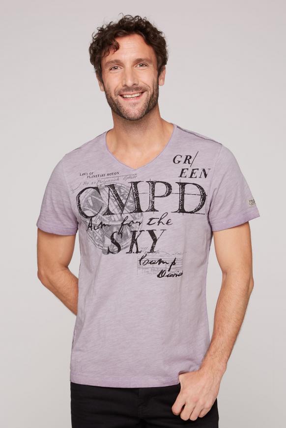 CAMP DAVID & SOCCX | T-Shirt mit Logo Prints und Brusttasche mud