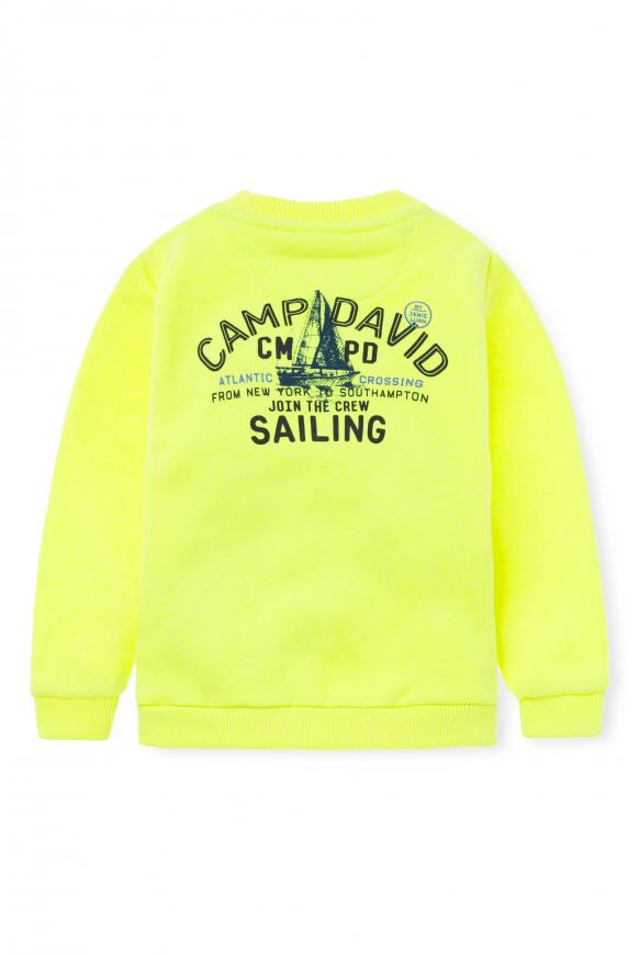 Baby Sweatshirt mit Label Prints neon lime