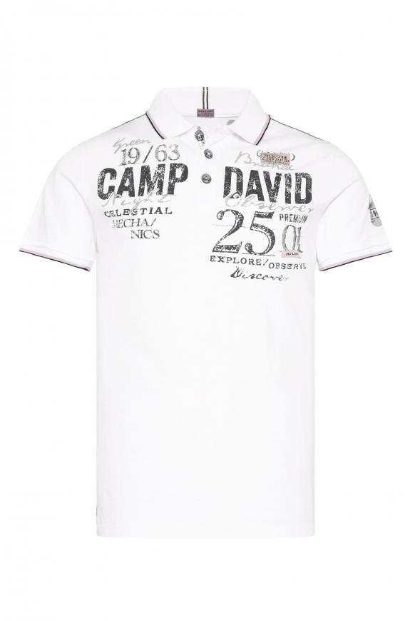 CAMP DAVID & SOCCX | Poloshirt mit Label-Applikationen mud