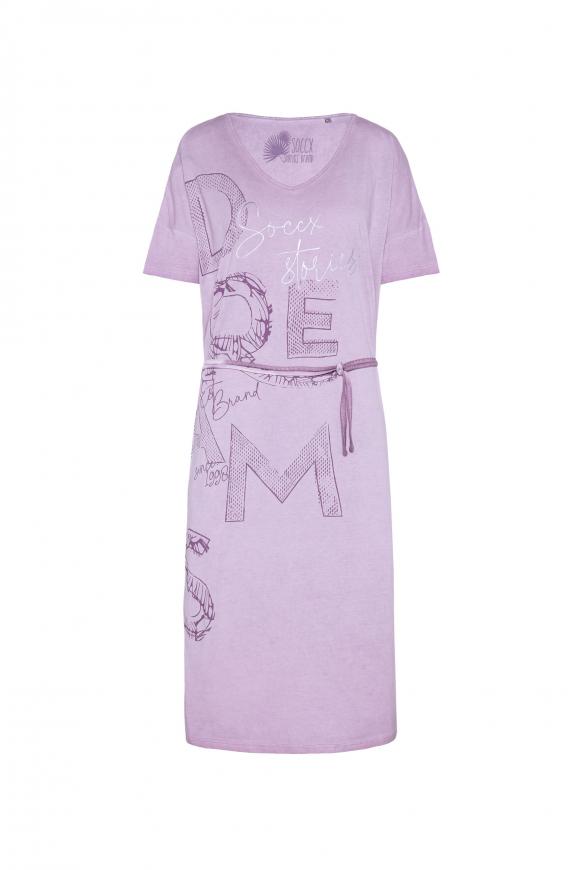 T-Shirt-Kleid mit großem Wording Print lavender sky