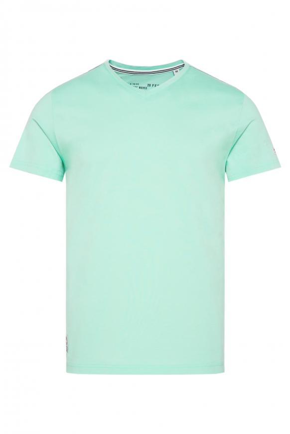 T-Shirt V-Neck sun aqua