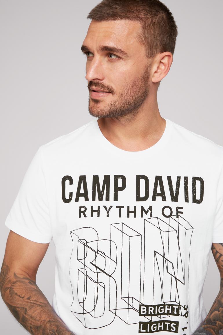 CAMP DAVID & SOCCX | T-Shirt Rundhals mit Label Prints opticwhite