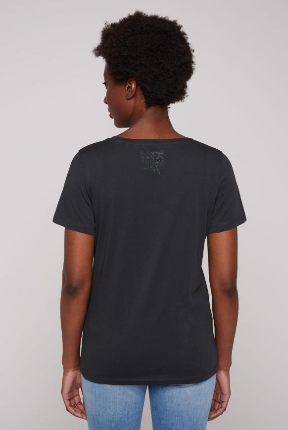 CAMP DAVID & SOCCX | T-Shirt mit Glitzer-Artwork anthra
