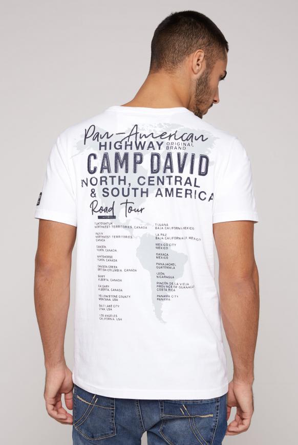 CAMP DAVID & SOCCX | T-Shirt mit Label Prints und Stickereien opticwhite